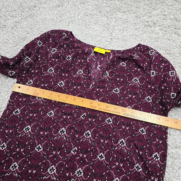 Roller Rabbit Top Womens Small Purple Floral Long Sleeve Peasant Bloomcore‎ - Picture 9 of 12